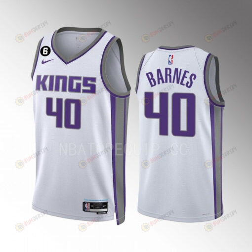 Harrison Barnes 40 Sacramento Kings White Men Jersey 2022-23 Association Edition Swingman