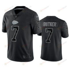 Harrison Butker 7 Kansas City Chiefs Black Reflective Limited Jersey - Men