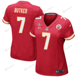 Harrison Butker 7 Kansas City Chiefs Super Bowl LVII Champions 3 Stars WoMen's Jersey - Red