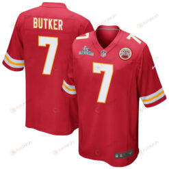 Harrison Butker 7 Kansas City Chiefs Super Bowl LVII Champions Men's Jersey - Red