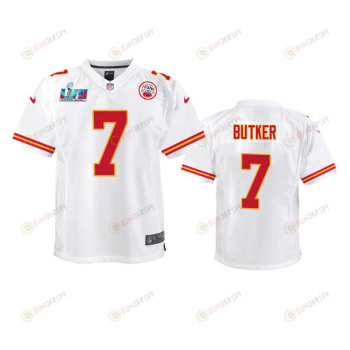 Harrison Butker 7 Kansas City Chiefs Super Bowl LVII Game Jersey - Youth White