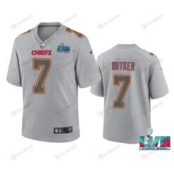 Harrison Butker 7 Kansas City Chiefs Super Bowl LVII Youth Atmosphere Game Jersey - Gray