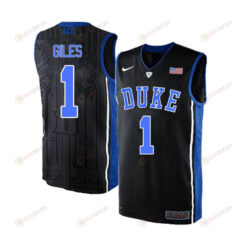 Harry Giles 1 Elite Duke Blue Devils Basketball Jersey Black Blue