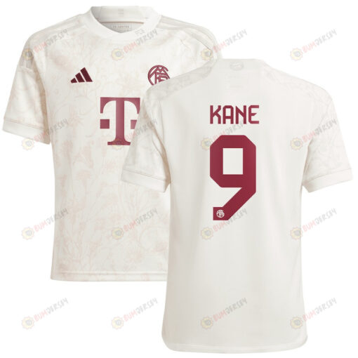 Harry Kane 9 Bayern Munich 2023/24 Third Youth Jersey - White