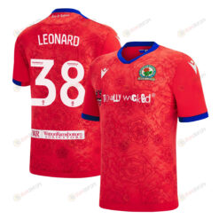 Harry Leonard 38 Blackburn Rovers 2022-23 Third Jersey - Red