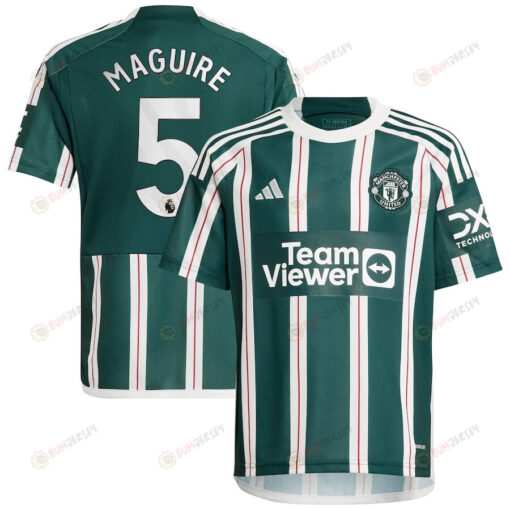 Harry Maguire 5 Manchester United 2023/24 Away Youth Jersey - Green