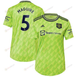 Harry Maguire 5 Manchester United Women's 2022/23 Third Player Jersey - Neon Green