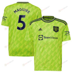 Harry Maguire 5 Manchester United Youth 2022/23 Third Player Jersey - Neon Green
