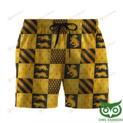 Harry Potter Hufflepuff House Check Pattern Summer Shorts Men Shorts - Print Shorts