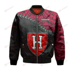 Harvard Crimson Bomber Jacket 3D Printed Grunge Polynesian Tattoo