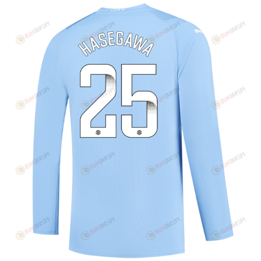 Hasegawa 25 Manchester City 2023/24 Long Sleeve Home Jersey - Sky Blue