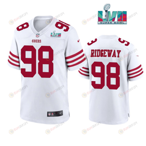 Hassan Ridgeway 98 San Francisco 49Ers Super Bowl LVII White Men's Jersey