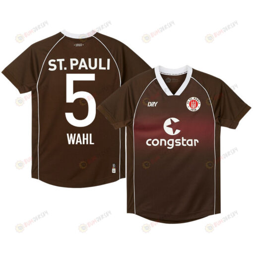 Hauke Wahl 5 FC St. Pauli 2023-24 Home Men Jersey - Brown