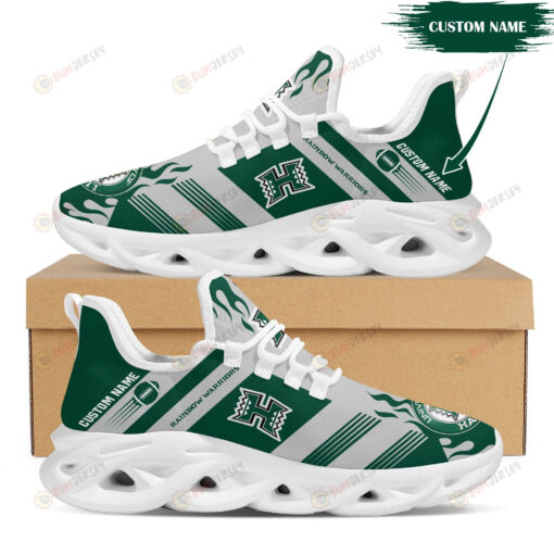 Hawaii Rainbow Warriors Logo Custom Name Pattern 3D Max Soul Sneaker Shoes