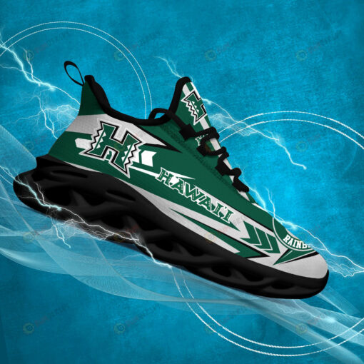 Hawaii Rainbow Warriors Logo Pattern 3D Max Soul Sneaker Shoes In Green Gray