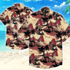 Hawaiian Shirt Arizona Diamondbacks Logo Coconut Tree Pattern