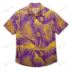 Hawaiian Shirt Minnesota Vikings Logo And Tropical Leaf On Purple
