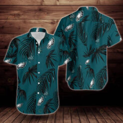 Hawaiian Shirt Philadelphia Eagles Palm Leaf Pattern In Green