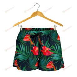 Hawaiian Tropical Flowers Pattern Print Women's Shorts - Print Shorts