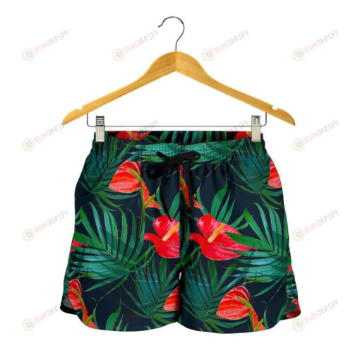 Hawaiian Tropical Flowers Pattern Print Women's Shorts - Print Shorts