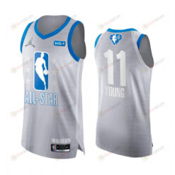 Hawks Trae Young 11 2022 All-Star Jersey Grey Blue 75th Uniform