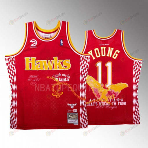 Hawks x Lil Baby BR Remix Trae Young 11 Red Jersey Limited Edition
