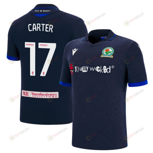 Hayden Carter 17 Blackburn Rovers 2022-23 Away Jersey - Navy