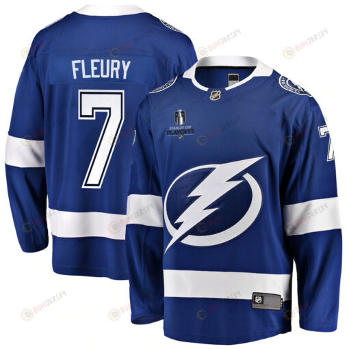 Haydn Fleury 7 Tampa Bay Lightning Stanley Cup 2023 Playoffs Patch Home Breakaway Men Jersey - Blue