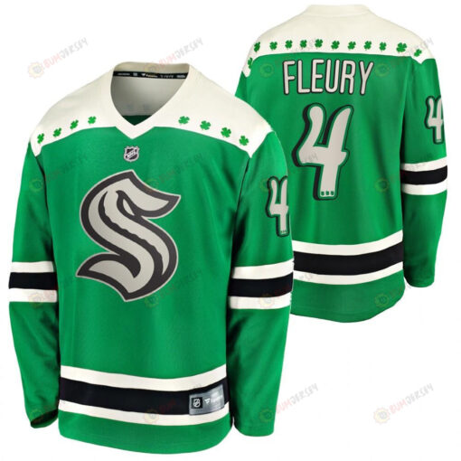 Haydn Fleury Seattle Kraken 2022 St. Patrick Green 4 Jersey Jersey