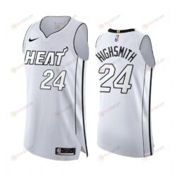 Haywood Highsmith White Hot 24 Miami Heat 2022 Playoffs Jersey