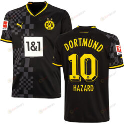 Hazard 10 Borussia Dortmund Bundesliga Patch Men 2022/23 Away Jersey - Black