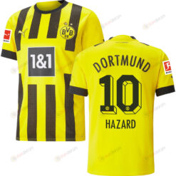 Hazard 10 Borussia Dortmund Bundesliga Patch Men 2022/23 Home Player Jersey - Yellow