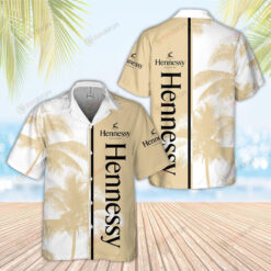 Hennessy Beige Palm Tree Pattern Hawaiian Shirt