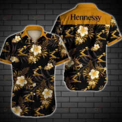 Hennessy Black Orange Curved Hawaiian Shirt