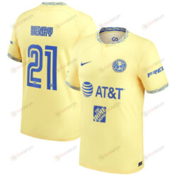 Henry Martin 21 Club America Youth 2022/23 Home Player Jersey - Yellow