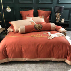 Hermes Paris Long-Staple Cotton Bedding Set In Orange