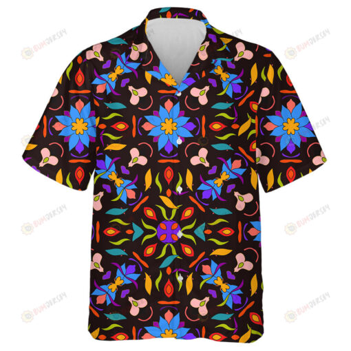 Hippie People Pattern On Transparent Background Hippie Retro Style Hawaiian Shirt