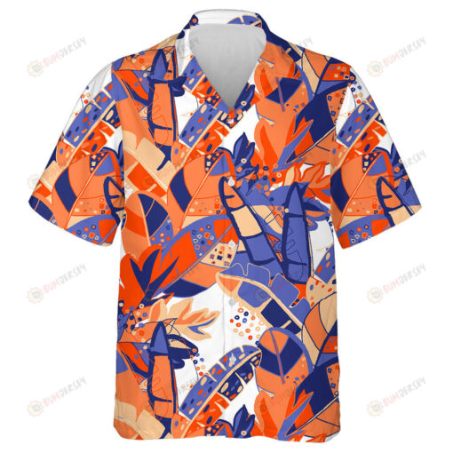 Hippie Rock Themed Pattern With Vinyl And Hand V Sign Hawaiian Shirt