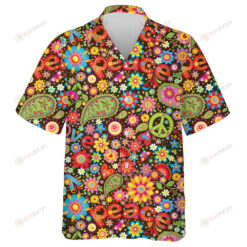 Hippie Style Vintage Hand Drawn Pattern With Small Flowers Hawaiian Shirt