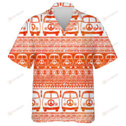 Hippie Themed Pattern With Impressive Flowers And Peace Sign Hawaiian Shirt