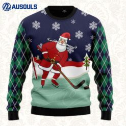 Hockey Santa Claus Ugly Sweaters For Men Women Unisex