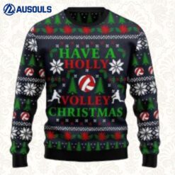 Holly Volley Volleyball Christmas Ugly Sweaters For Men Women Unisex