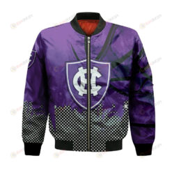 Holy Cross Crusaders Bomber Jacket 3D Printed Basketball Net Grunge Pattern