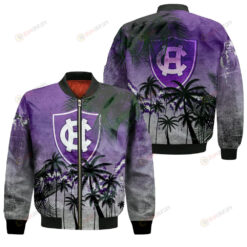 Holy Cross Crusaders Bomber Jacket 3D Printed Coconut Tree Tropical Grunge