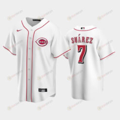 Home Reds 7 Eugenio Suarez White Jersey Jersey