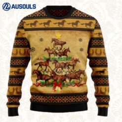 Horse Christmas Tree Ugly Sweaters For Men Women Unisex