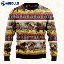 Horse Native American Pattern Ugly Sweaters For Men Women Unisex