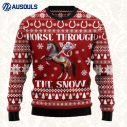 Horse Through The Snow Ugly Sweaters For Men Women Unisex