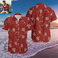 Hottest Elvis Presley'S Red Curved Hawaiian Shirt In Red Pattern