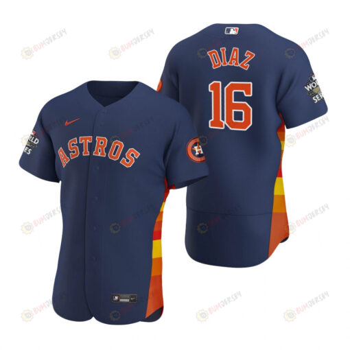 Houston Astros Aledmys Diaz 16 Navy 2022-23 World Series Jersey